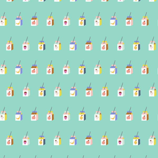 Cotton + Steel Fabrics - A Sunshine Story - Sunshine Smoothies Teal Blast Fabric