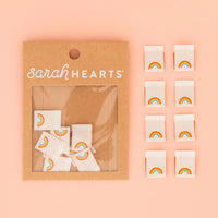 Sarah Hearts - Mini Rainbow Woven Labels (8 ct)