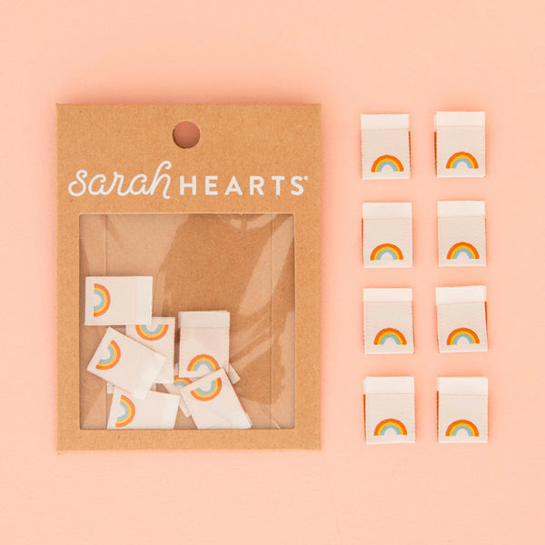 Sarah Hearts - Mini Rainbow Woven Labels (8 ct)