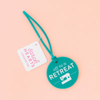 Sarah Hearts - Luggage Tag - Off to a Retreat Teal