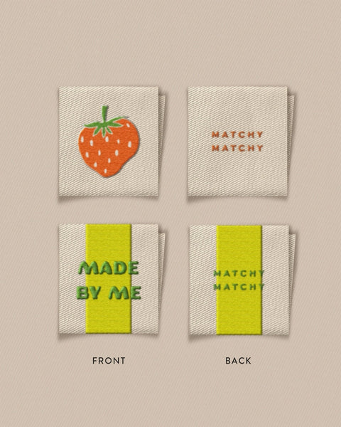 Matchy Matchy Sewing Club - Made By Me Strawberry Square Labels (8 ct)