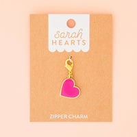 Sarah Hearts - Zipper Charm - Pink Heart