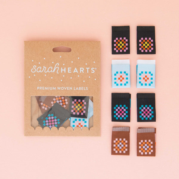 Sarah Hearts - Granny Square Multipack Sew in Labels (8 ct)