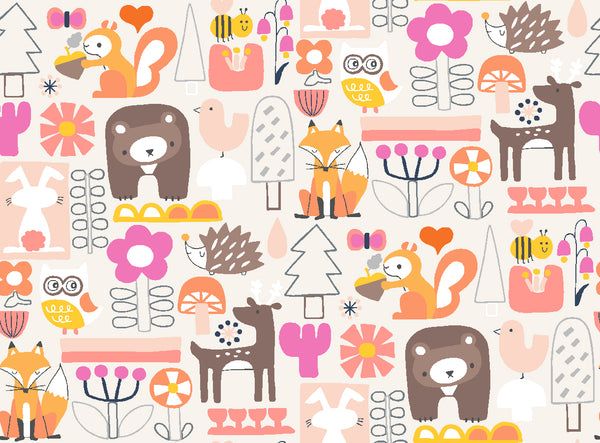 Cotton + Steel Fabrics - Kanpeki Na Hi - Sinrin Yoku Wild Pink Fabric