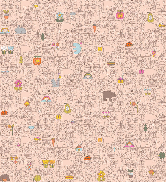 Cotton + Steel Fabrics - Kanpeki Na Hi - Asobo Peach Cloud Fabric