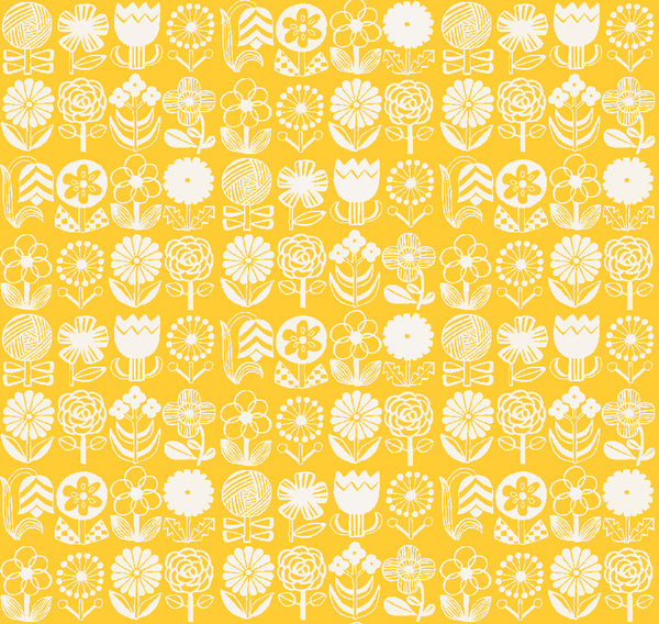 Cotton + Steel Fabrics - Kanpeki Na Hi - Hana Hana Sun Kissed Yellow Fabric