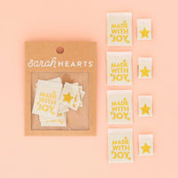 Sarah Hearts - Made with Joy Star Woven Labels (8 ct)