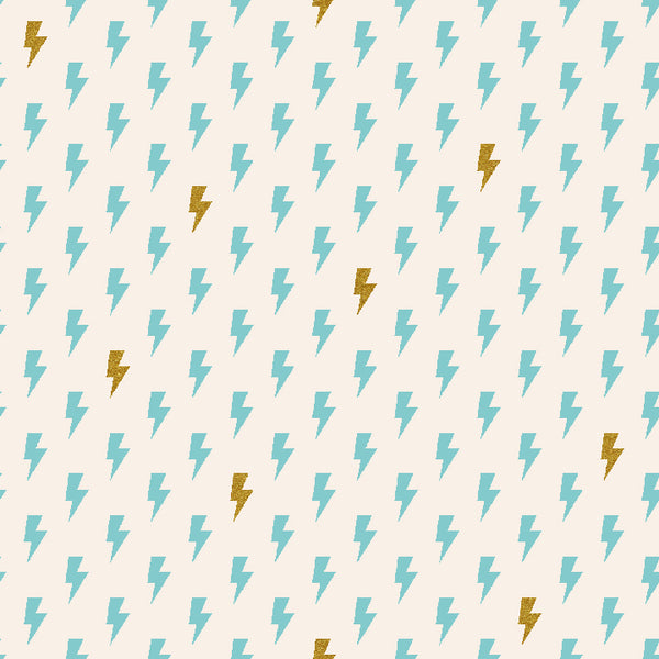 Cotton + Steel Fabrics - East Coast - Hot Strike - Partly Cloudy Metallic Fabric