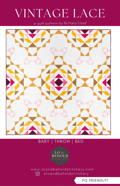 Lo & Behold Stitchery - Vintage Lace - Paper Pattern