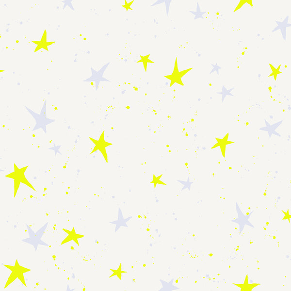 Cotton + Steel - Snow Flowers - Kira Kira Boshi White Neon Fabric