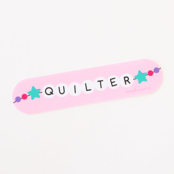 Sarah Hearts - Quilter Friendship Bracelet Vinyl Sticker