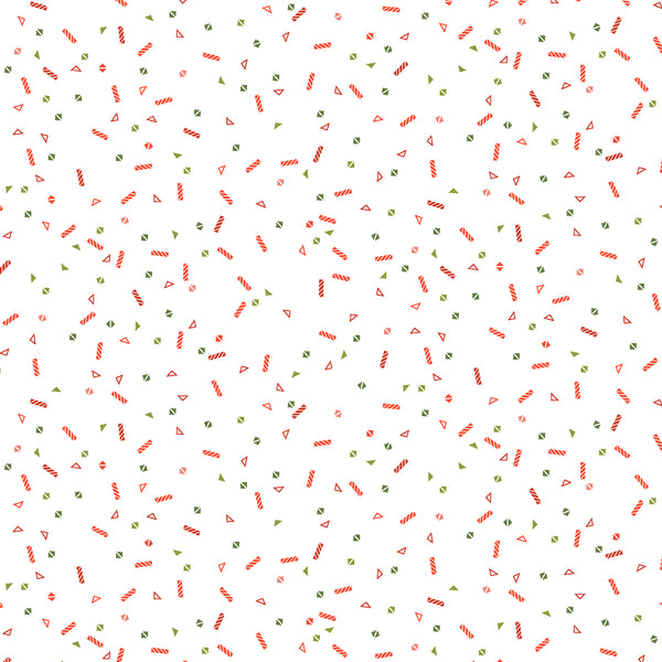 RJR Fabrics - Miniature Minis  - Shaken Shapes - Candy Cane Red Fabric