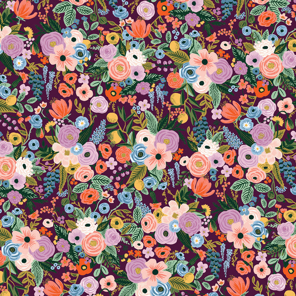 Rifle Paper Co. - Orchard - Petite Garden Party - Burgundy Fabric