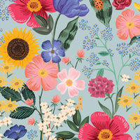 Rifle Paper Co. - Curio - Blossom - Light Blue Rayon Digiprint Fabric