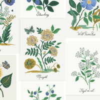 Rifle Paper Co. - Curio - Botanical Prints - Blue Multi Canvas Fabric