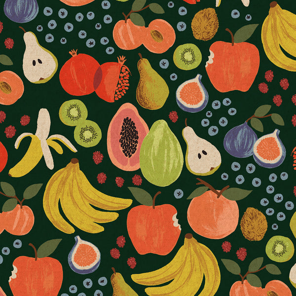 Rifle Paper Co. - Orchard - Fruit Stand - Hunter Canvas Fabric