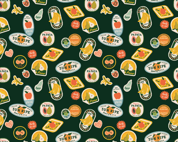 Rifle Paper Co. - Orchard - Fruit Stickers - Hunter Fabric