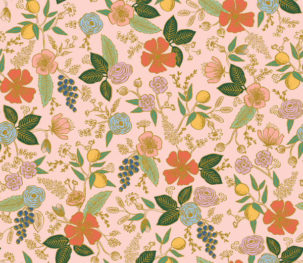 Rifle Paper Co. - Orchard - Colette - Blush Metallic Fabric