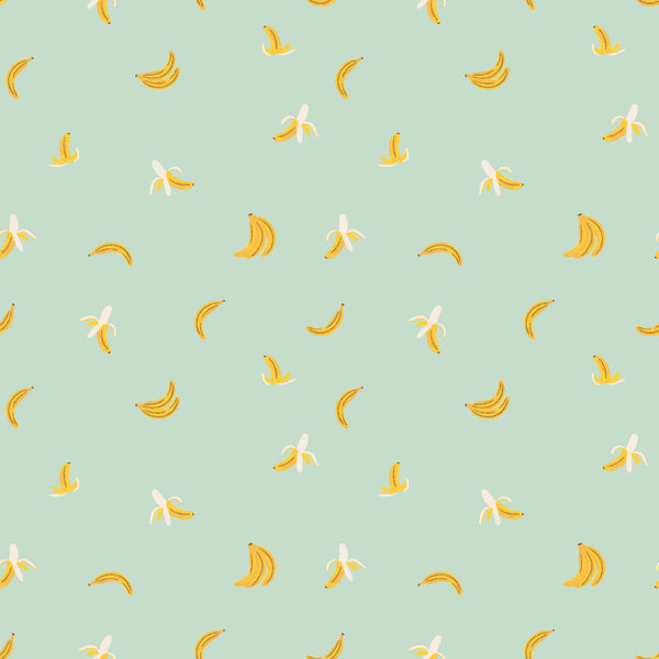 Rifle Paper Co. - Orchard - Bananas - Mint Metallic Fabric