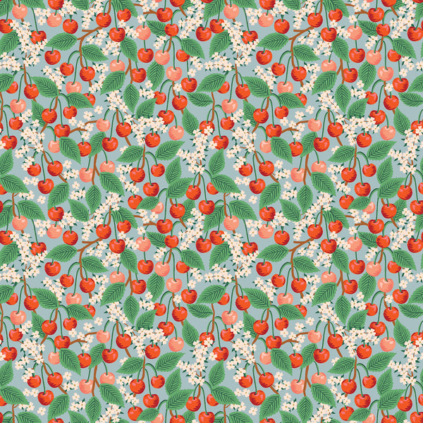 Rifle Paper Co. - Orchard - Cherry Blossom - Light Blue Fabric