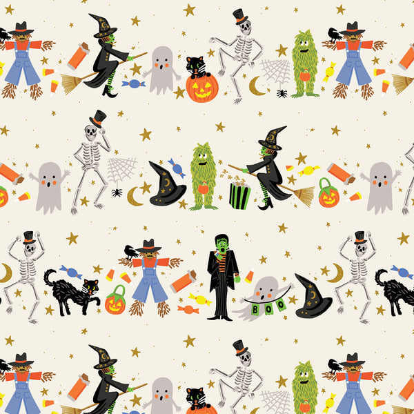 Rifle Paper Co. - Halloween - Halloween Parade - Cream Metallic Fabric