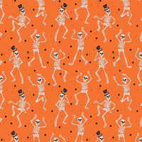 Rifle Paper Co. - Halloween - Skeletons - Orange Fabric