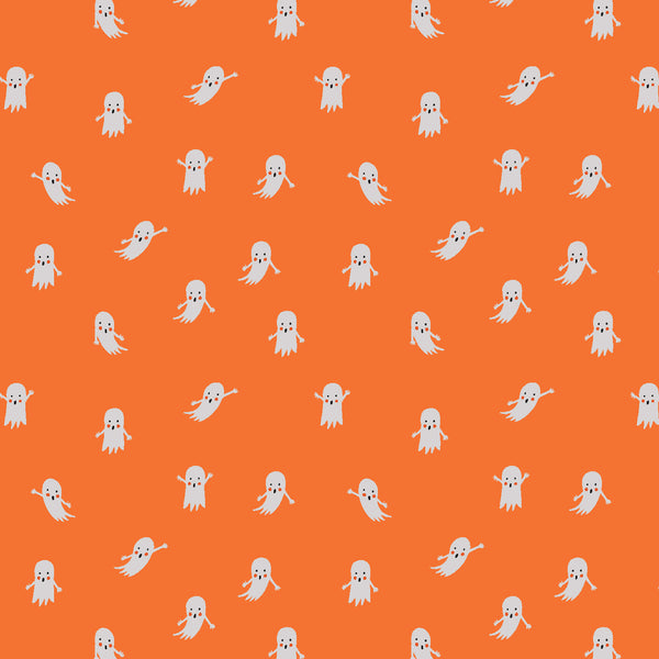 Rifle Paper Co. - Halloween - Ghosts - Orange Fabric