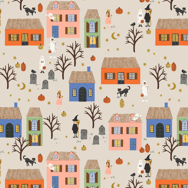 Rifle Paper Co. - Halloween - Halloween Night - Linen Metallic Fabric