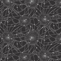 Rifle Paper Co. - Halloween - Spider Webs - Black Metallic Fabric