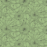 Rifle Paper Co. - Halloween - Spider Webs - Green Fabric