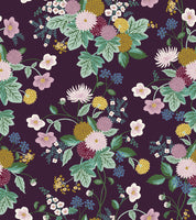 Rifle Paper Co. - Dahlia - Aubergine Fabric