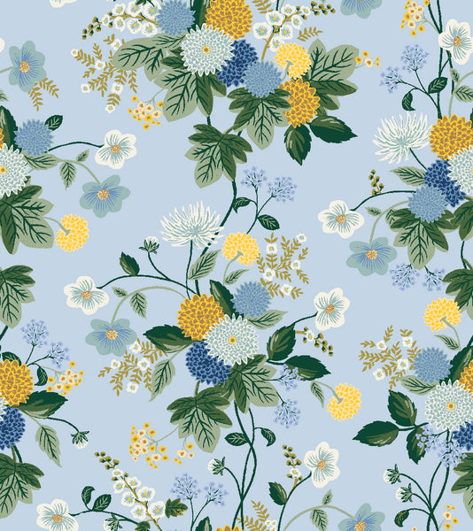 Rifle Paper Co. - Dahlia - Blue Fabric