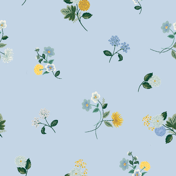Rifle Paper Co. - Dahlia - Ditsy Dahlia - Blue Fabric
