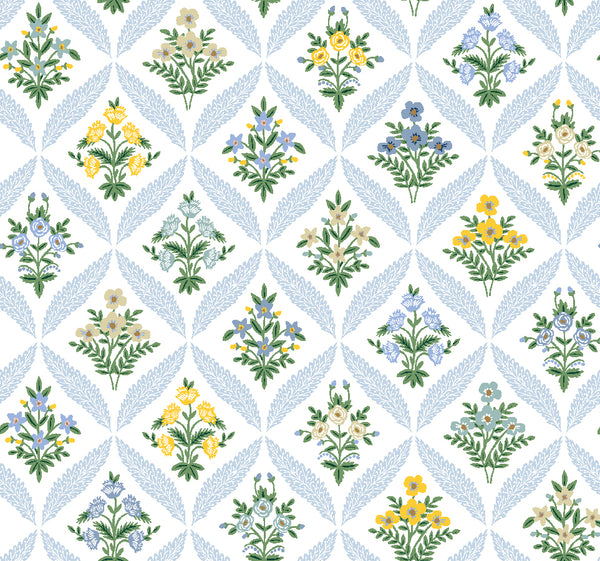 Rifle Paper Co. - Dahlia - Estee Garden - Blue Multi Fabric