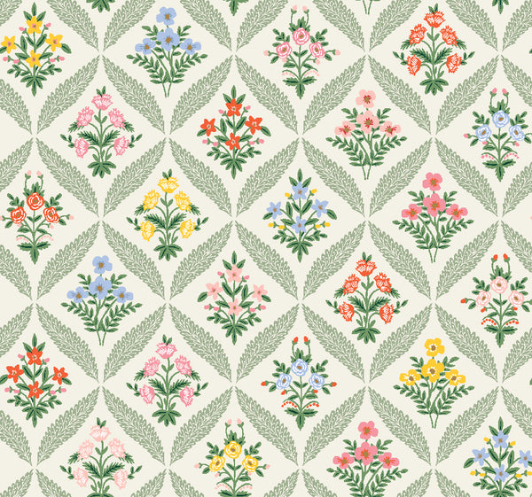 Rifle Paper Co. - Dahlia - Estee Garden - Cream Multi Fabric
