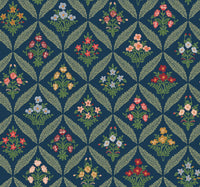 Rifle Paper Co. - Dahlia - Estee Garden - Navy Multi Canvas Fabric