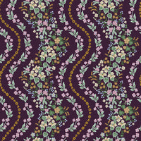 Rifle Paper Co. - Dahlia - Wildwood Vines - Aubergine Metallic Fabric