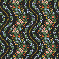 Rifle Paper Co. - Dahlia - Wildwood Vines - Black Metallic Fabric