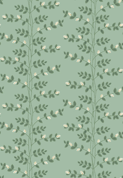 Rifle Paper Co. - Dahlia - Climbing Vines - Sage Metallic Fabric