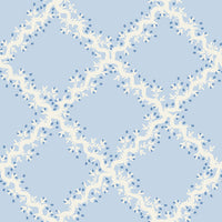 Rifle Paper Co. - Dahlia - Lattice - Blue Fabric