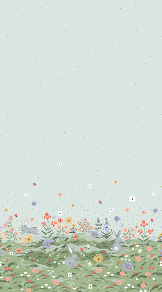 Rifle Paper Co. - Easter - Spring Meadow - Green Metallic Fabric