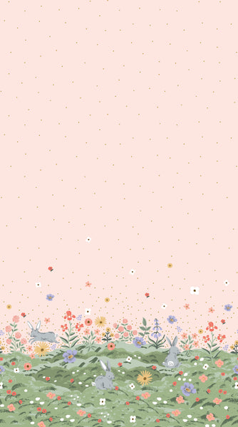 Rifle Paper Co. - Easter - Spring Meadow - Pink Metallic Fabric