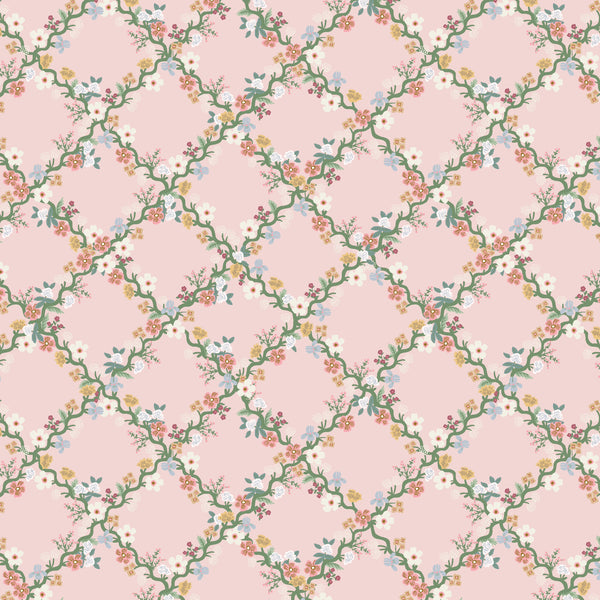 Rifle Paper Co. - Easter - Floral Trellis - Pink Fabric