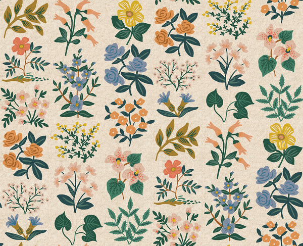 Rifle Paper Co. - Meadow - Wildflower Field - Natural Canvas Fabric
