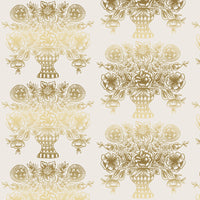 Rifle Paper Co. - Meadow - Vase Block Print - Cream Metallic Fabric