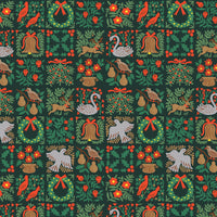 Rifle Paper Co. - Holiday Classics III - Holiday Tapestry - Evergreen Fabric (small scale)