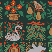 Rifle Paper Co. - Holiday Classics III - Holiday Tapestry - Evergreen Fabric (large scale)