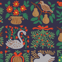 Rifle Paper Co. - Holiday Classics III - Holiday Tapestry - Navy Fabric (large scale)