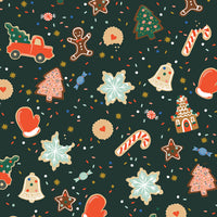 Rifle Paper Co. - Holiday Classics III - Christmas Cookies - Evergreen Metallic Fabric