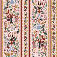 Rifle Paper Co. - Holiday Classics IV - Holly Jolly Nutcracker - Blush Metallic Fabric